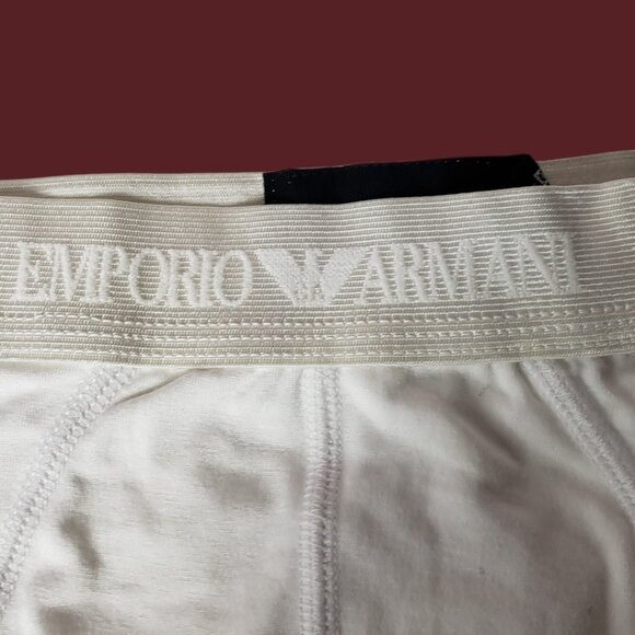Emporio Armani Mens White Briefs Soft Stretchy Fabric White Size Large set of 2 - Picture 5 of 9